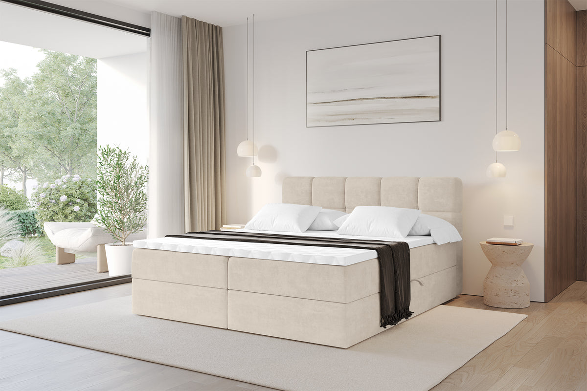 Łóżko boxspring FAMA welur