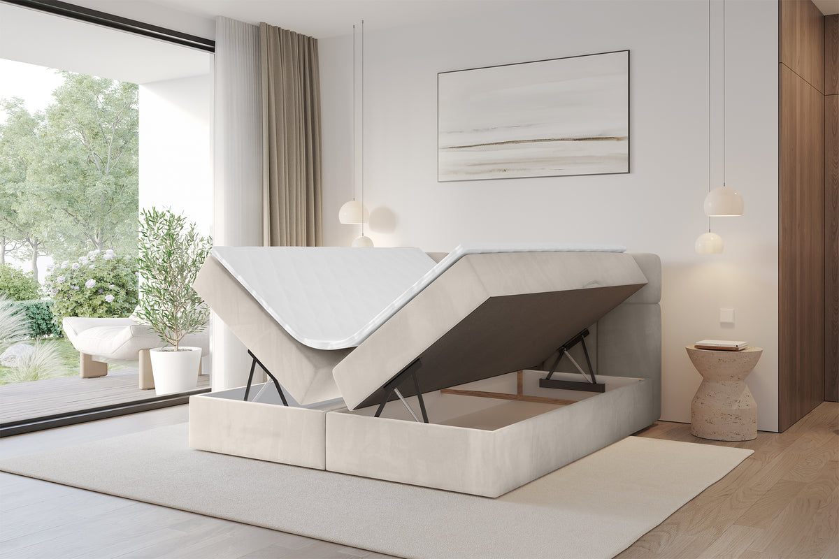 Łóżko boxspring FAMA welur