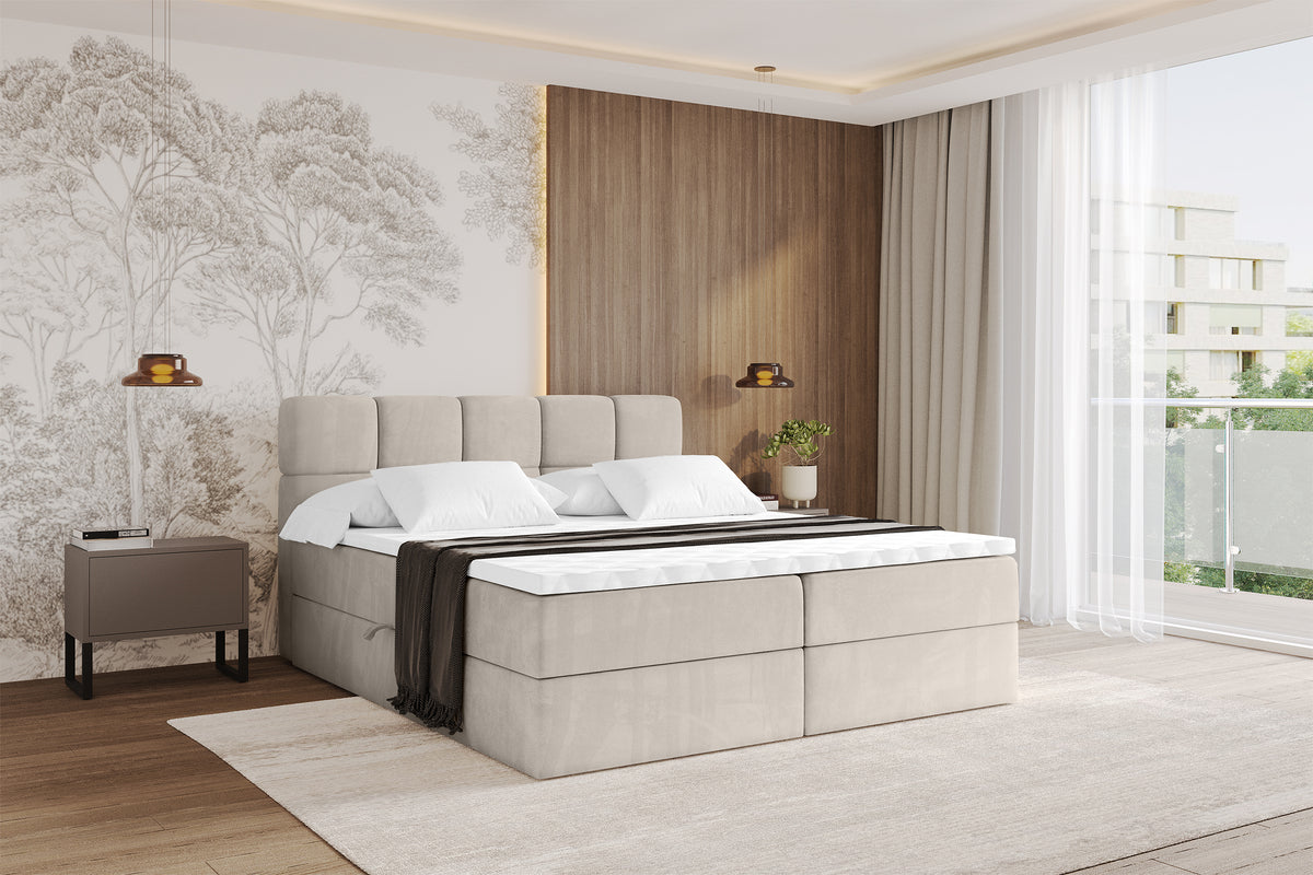 Łóżko boxspring FAMA welur
