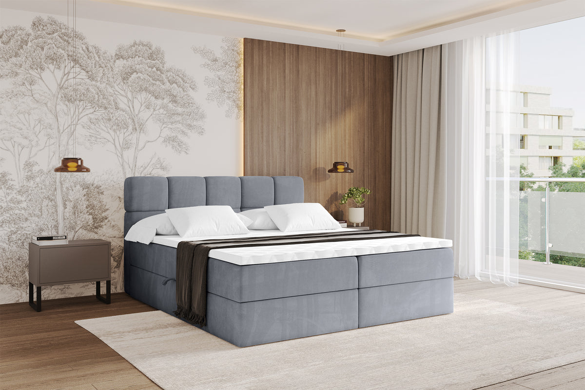 Łóżko boxspring FAMA welur