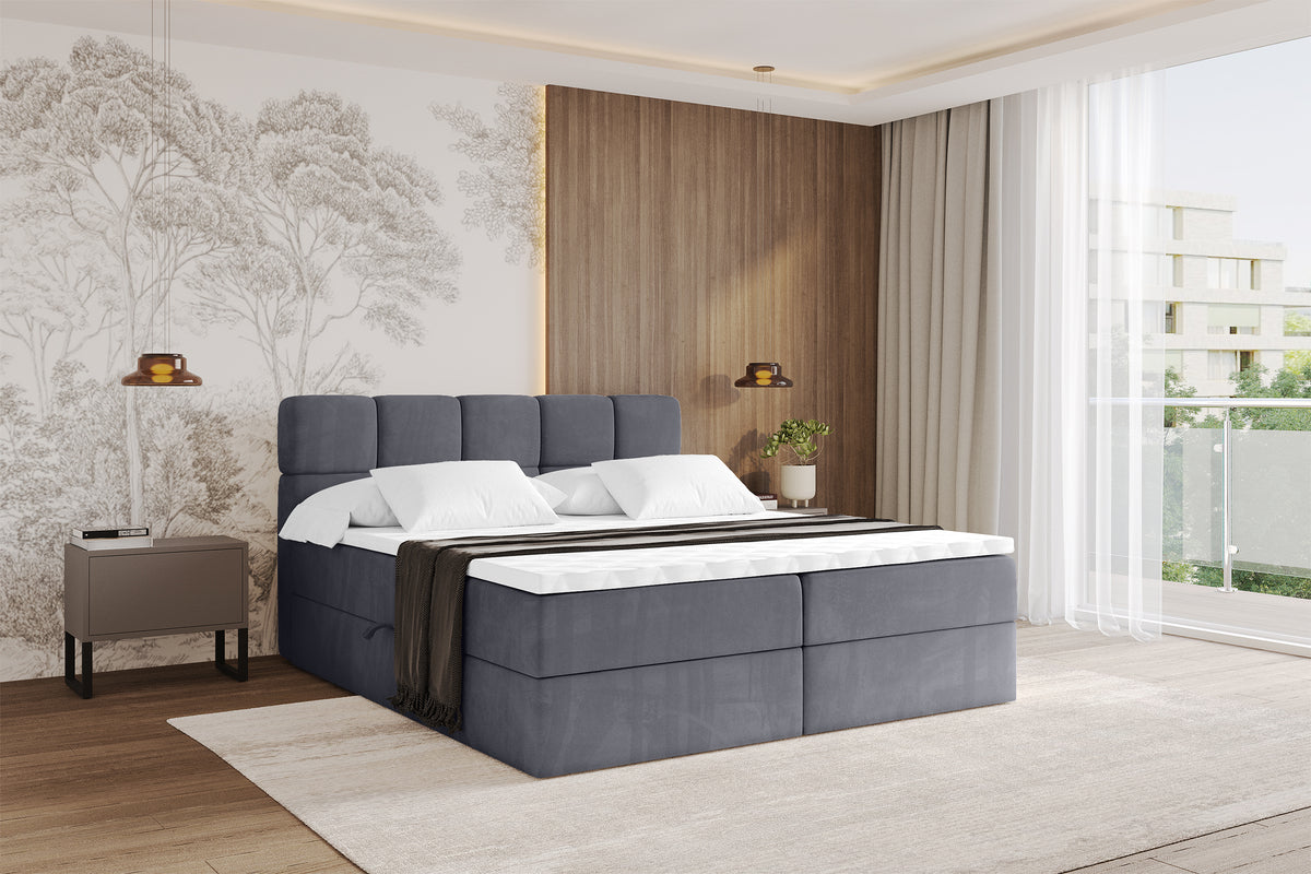 Łóżko boxspring FAMA welur