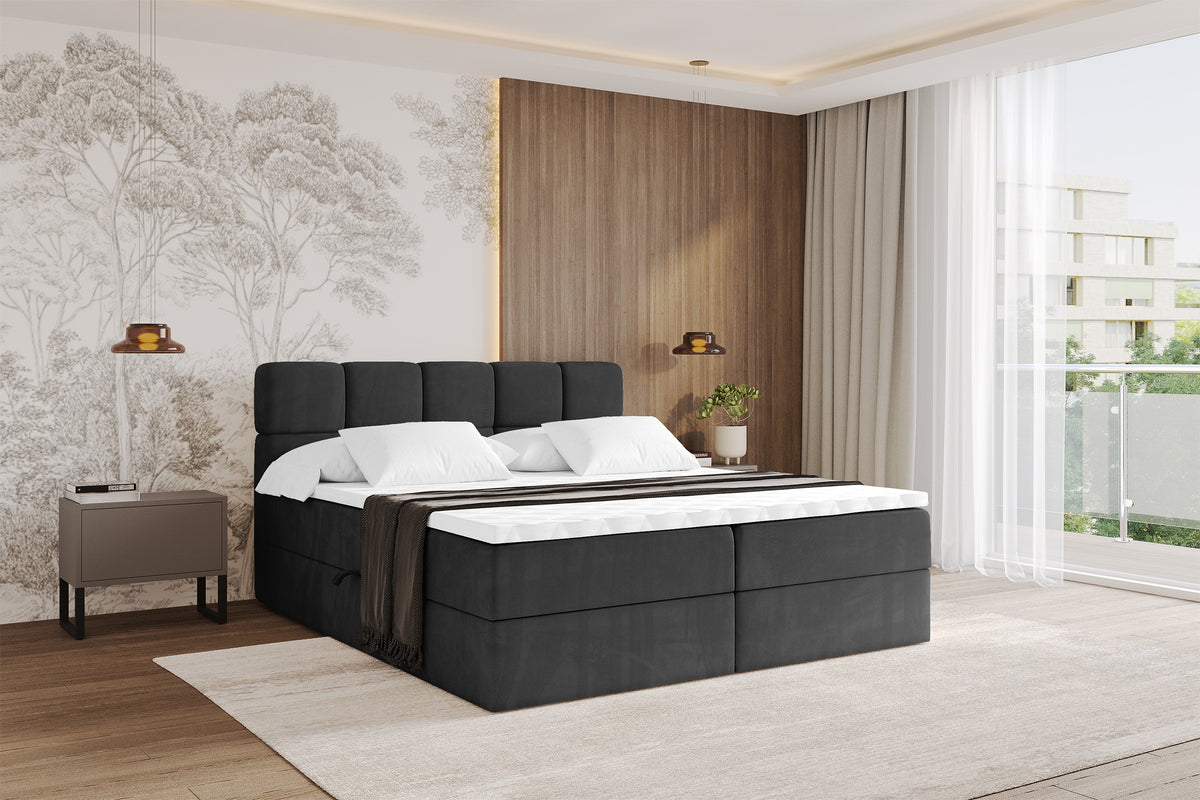 Łóżko boxspring FAMA welur