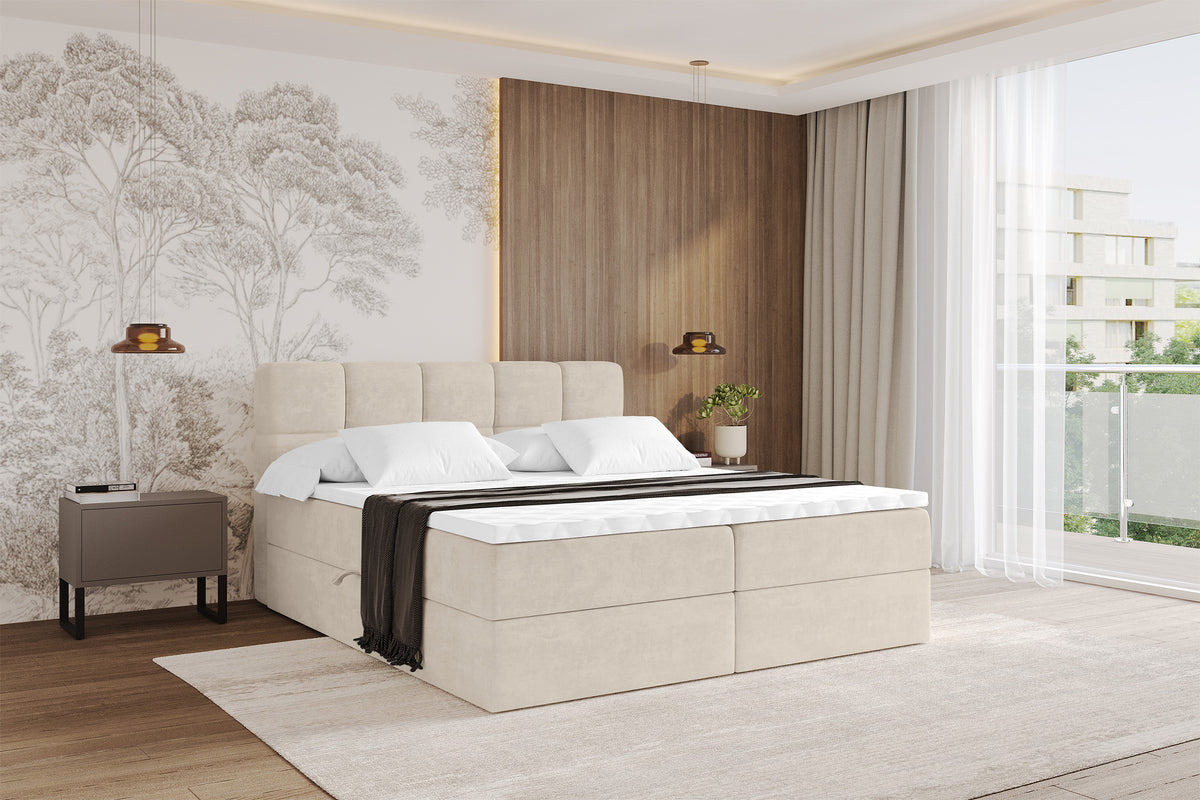 Łóżko boxspring FAMA welur