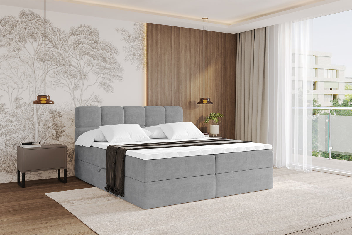 Łóżko boxspring FAMA welur