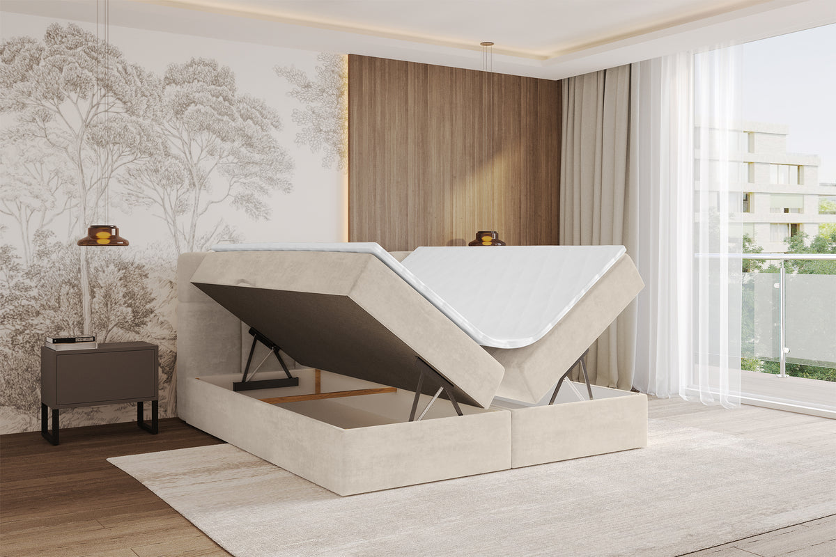 Łóżko boxspring FAMA welur