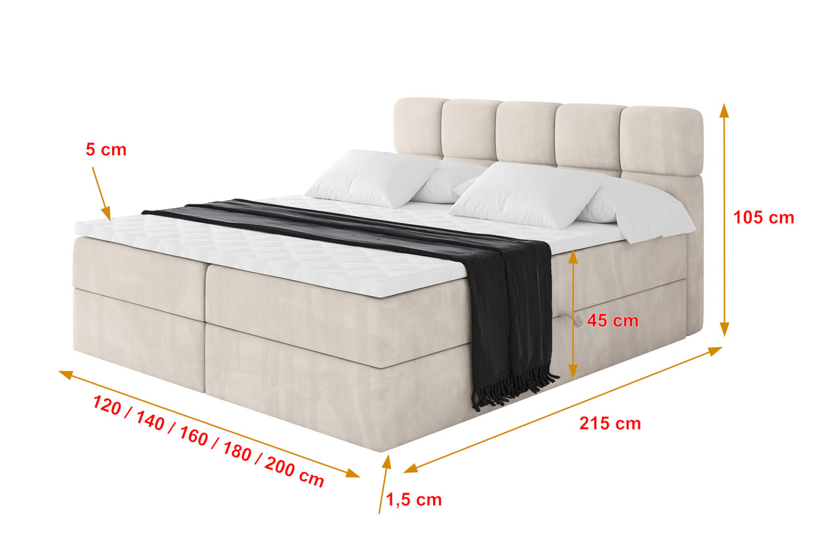 Łóżko boxspring FAMA welur