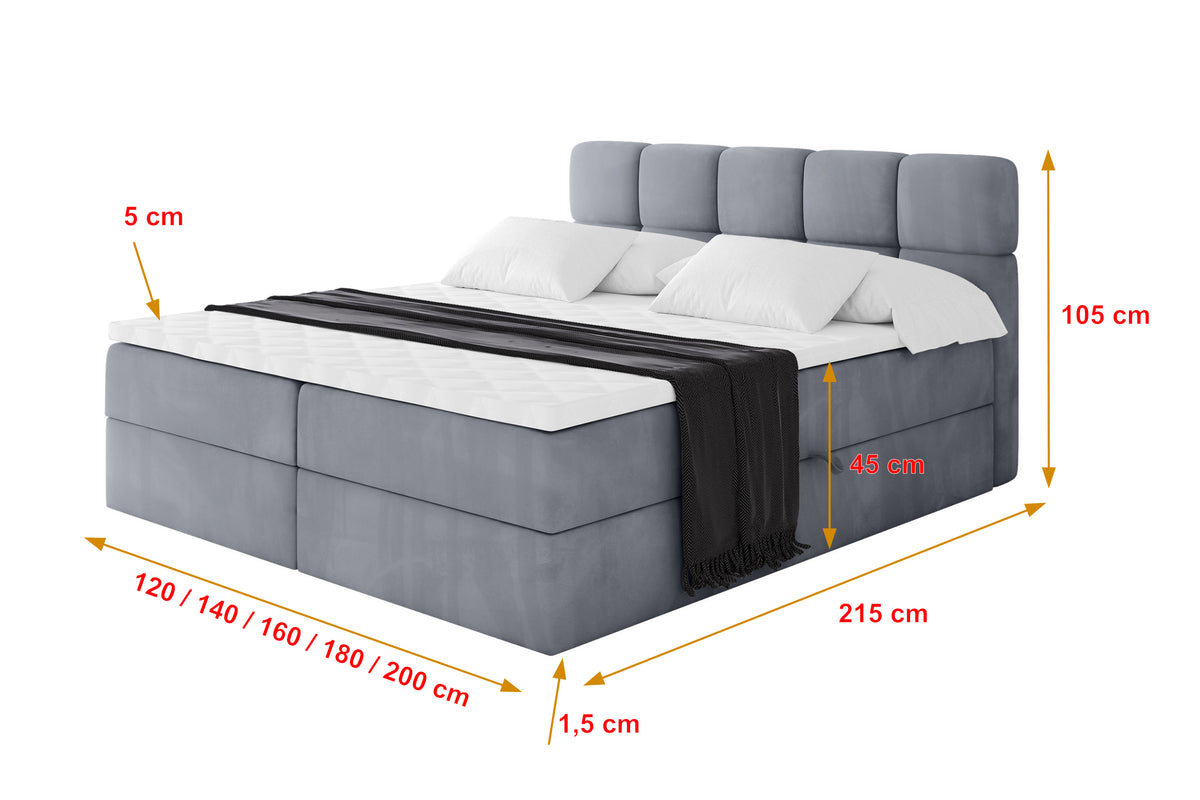 Łóżko boxspring FAMA welur