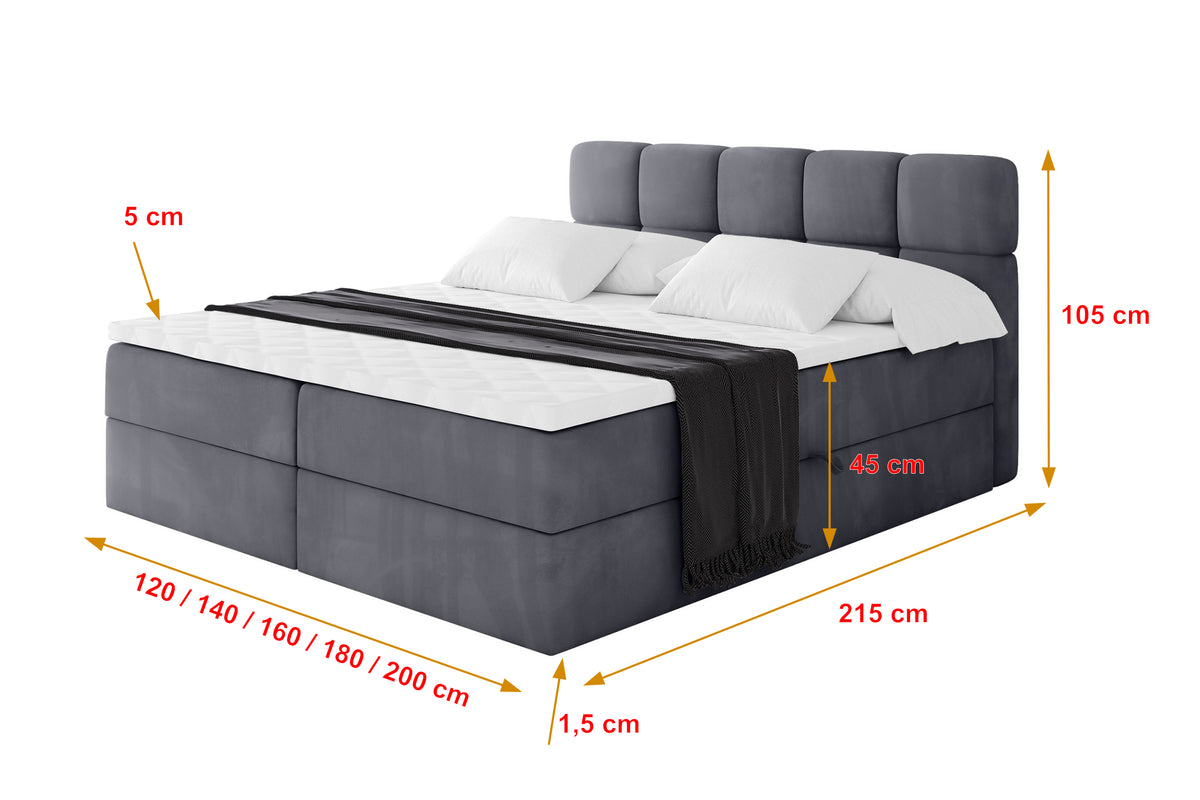 Łóżko boxspring FAMA welur