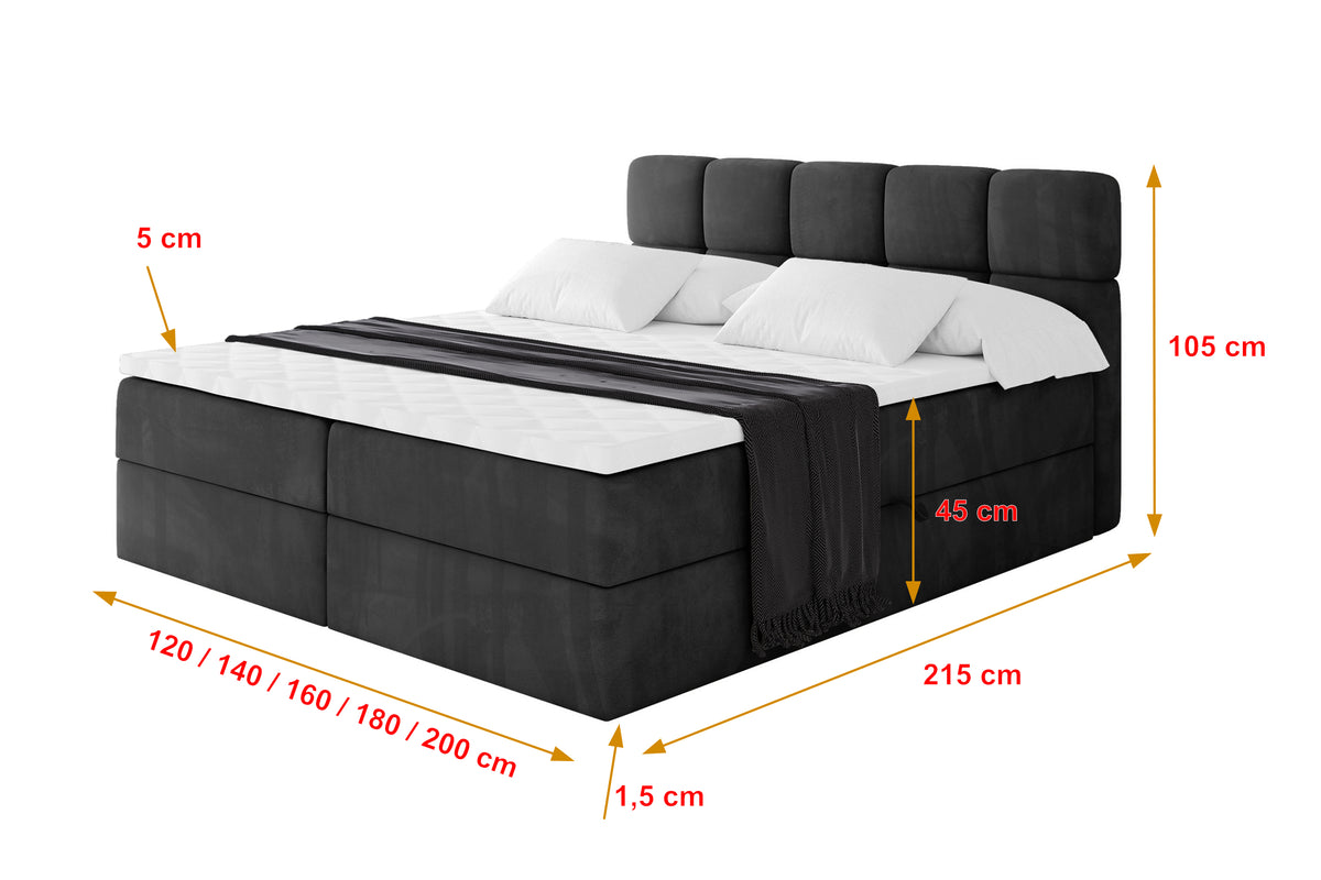 Łóżko boxspring FAMA welur