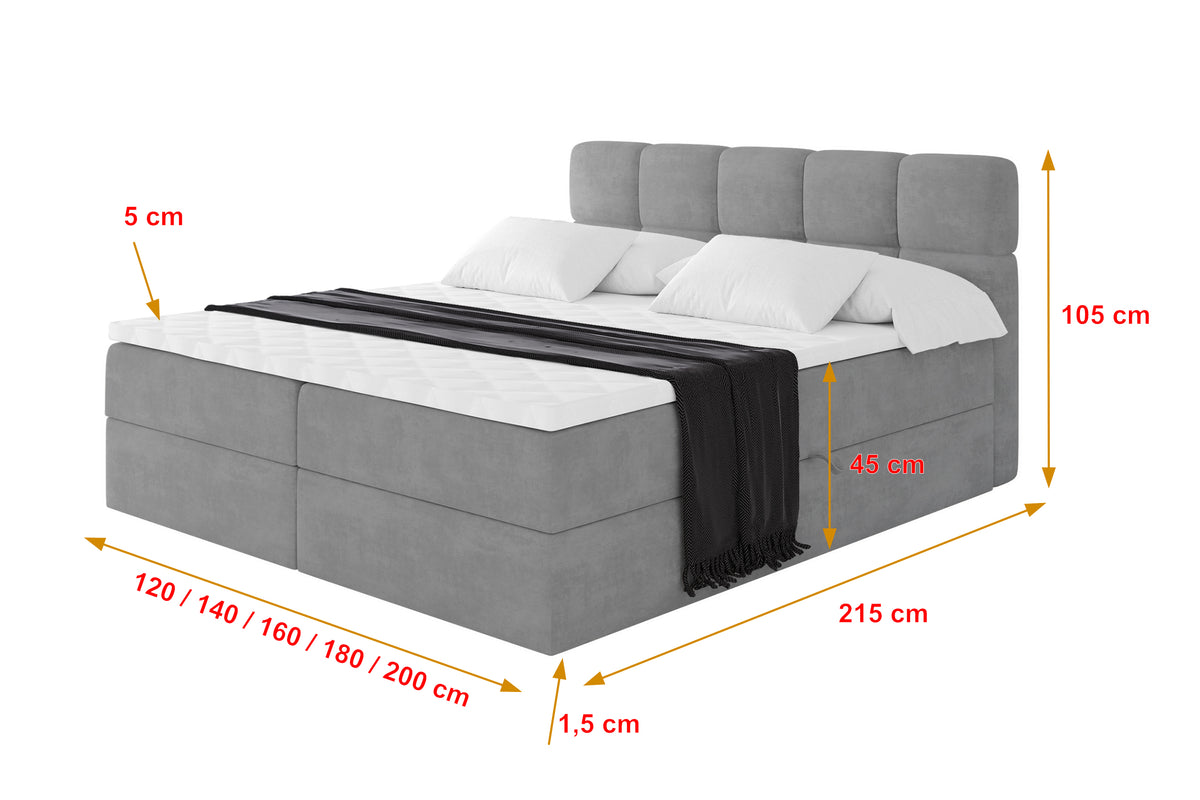 Łóżko boxspring FAMA welur
