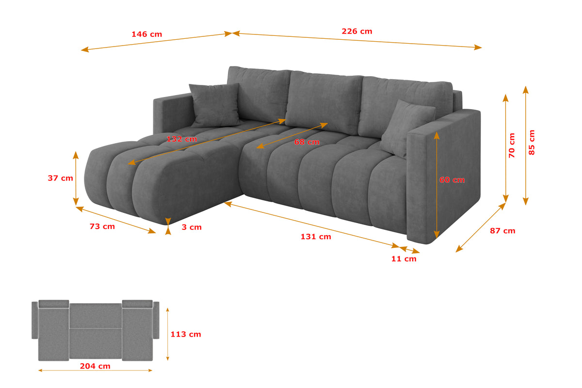 Ecksofa GARD-L Samt