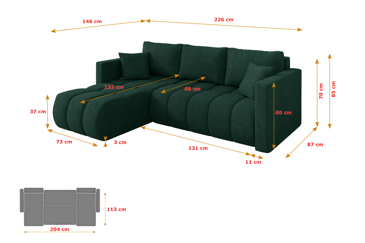 Ecksofa GARD-L Samt