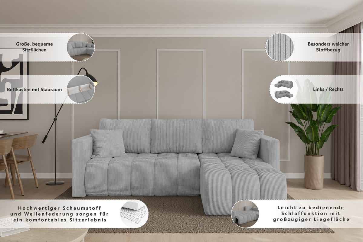 Ecksofa GARD-L Samt