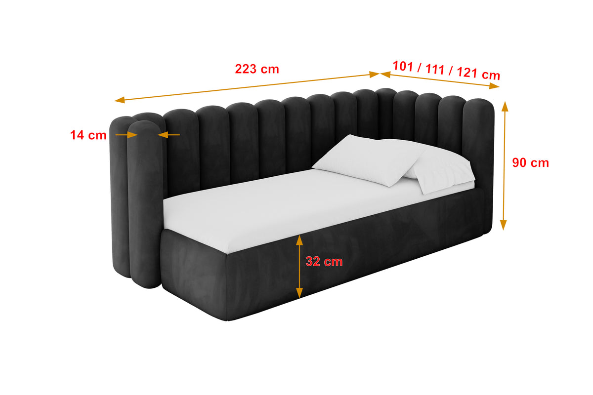 Jugendbett HUGY Samt Linksseitig