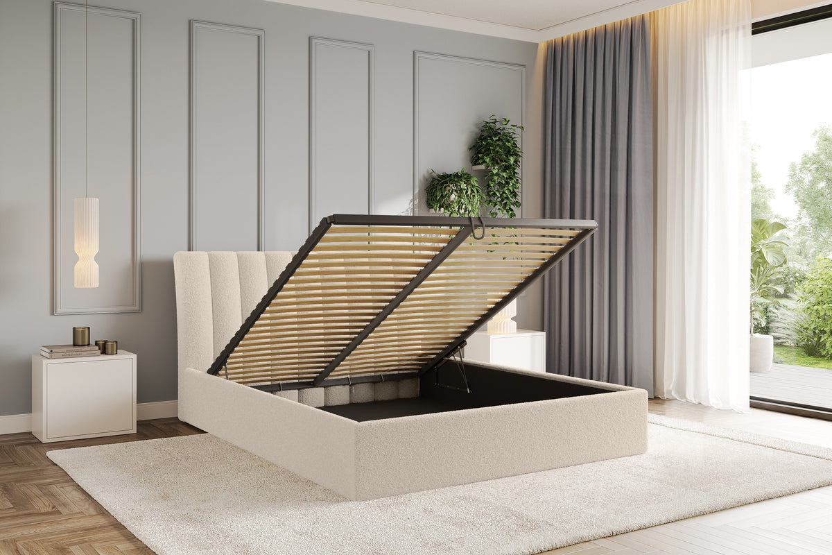 Łóżko tapicerowane ILAN Bouclé