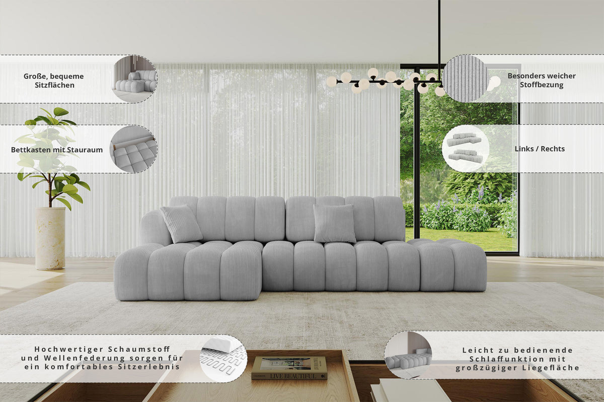 Ecksofa OLEA-L2 Bouclé
