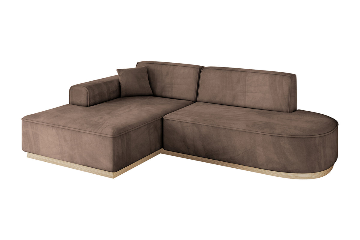 Narożnik IREA-L1 welur, Brązowy - Dream Velvet 202.37 / Otomana z lewej / Bez funkcji spania