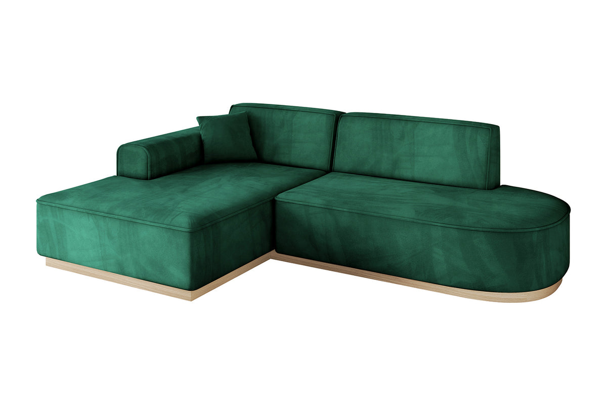 Narożnik IREA-L1 welur, Zielony - Dream Velvet 202.31 / Otomana z lewej / Bez funkcji spania