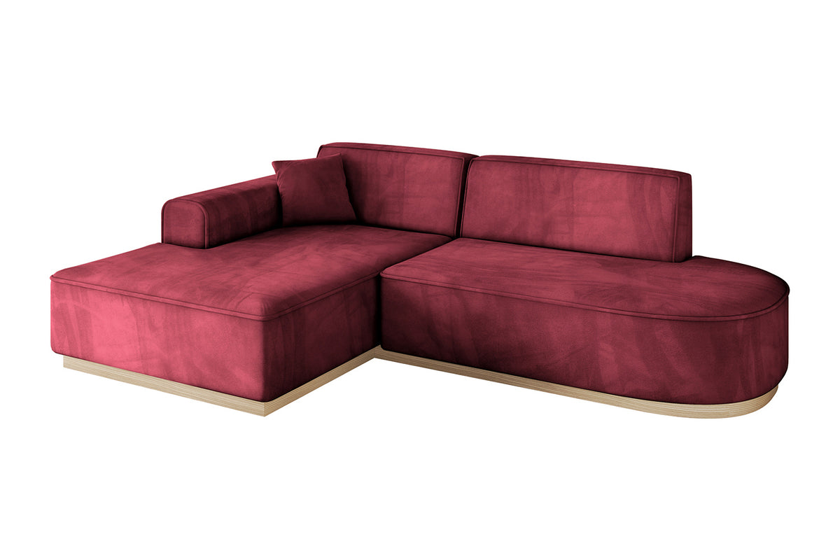 Narożnik IREA-L1 welur, Bordowy - Dream Velvet 202.11 / Otomana z lewej / Bez funkcji spania