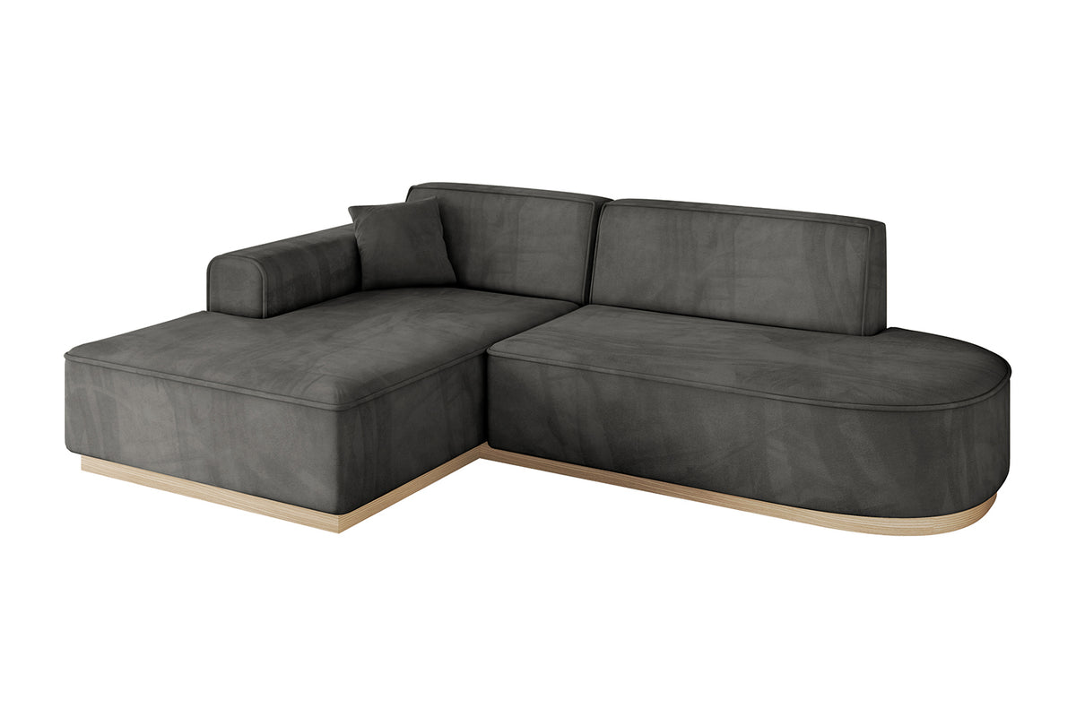 Narożnik IREA-L1 welur, Ciemnoszary - Dream Velvet 202.13 / Otomana z lewej / Bez funkcji spania