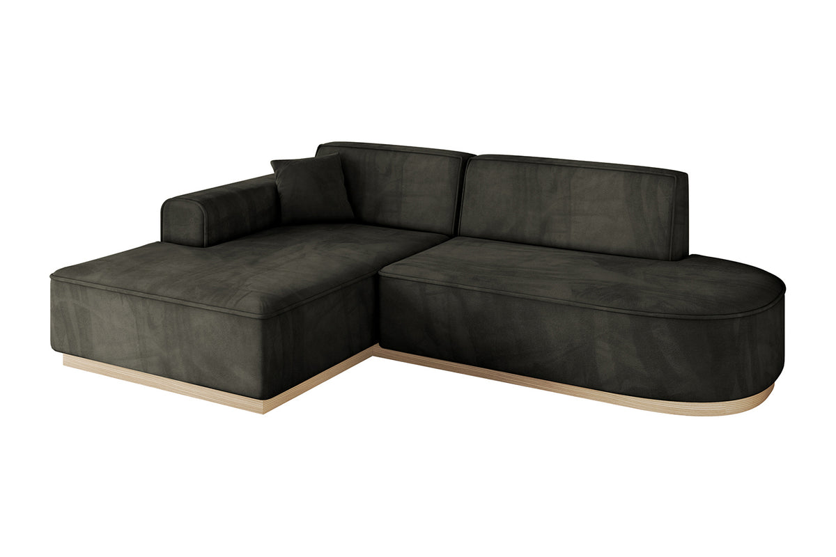 Narożnik IREA-L1 welur, Czarny - Dream Velvet 202.12 / Otomana z lewej / Bez funkcji spania