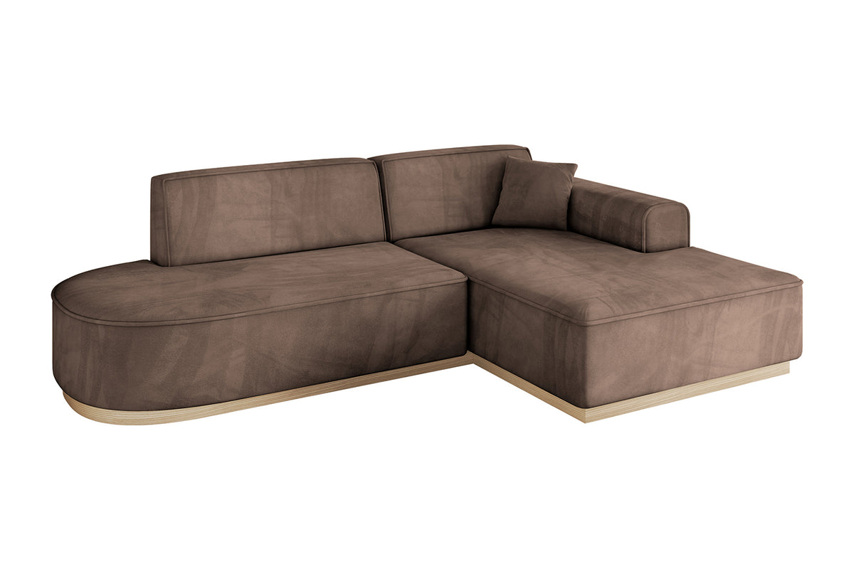 Narożnik IREA-L1 welur, Brązowy - Dream Velvet 202.37 / Otomana z prawej / Bez funkcji spania