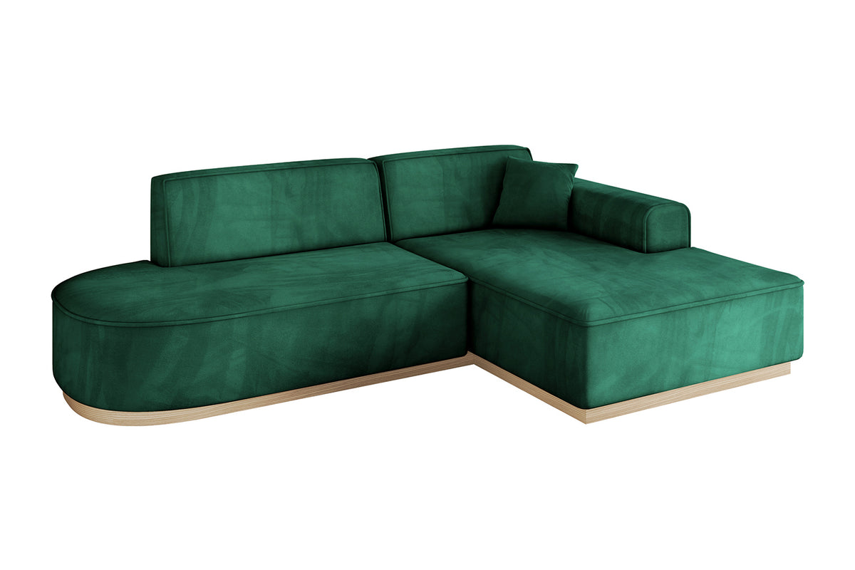 Narożnik IREA-L1 welur, Zielony - Dream Velvet 202.31 / Otomana z prawej / Bez funkcji spania