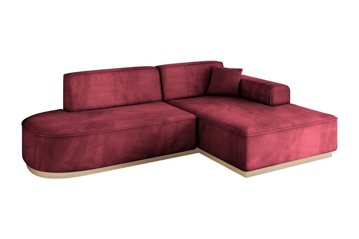Narożnik IREA-L1 welur, Bordowy - Dream Velvet 202.11 / Otomana z prawej / Bez funkcji spania