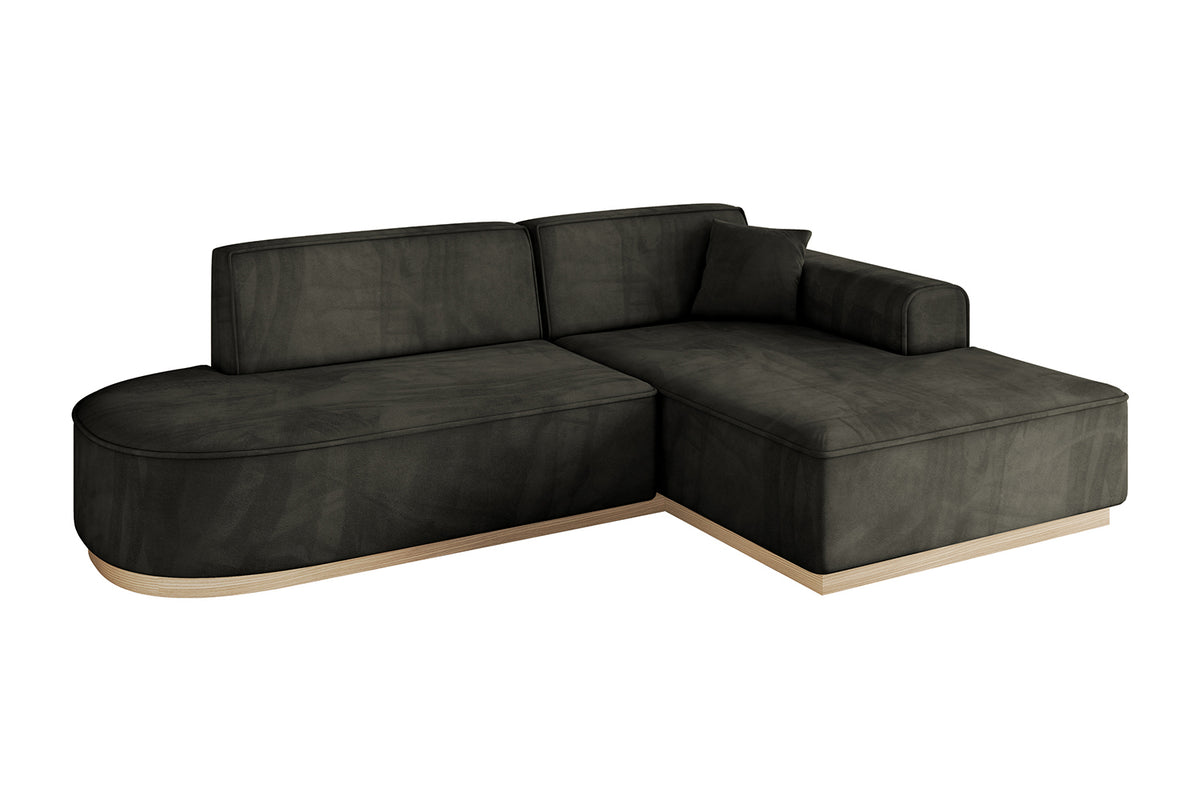 Narożnik IREA-L1 welur, Czarny - Dream Velvet 202.12 / Otomana z prawej / Bez funkcji spania