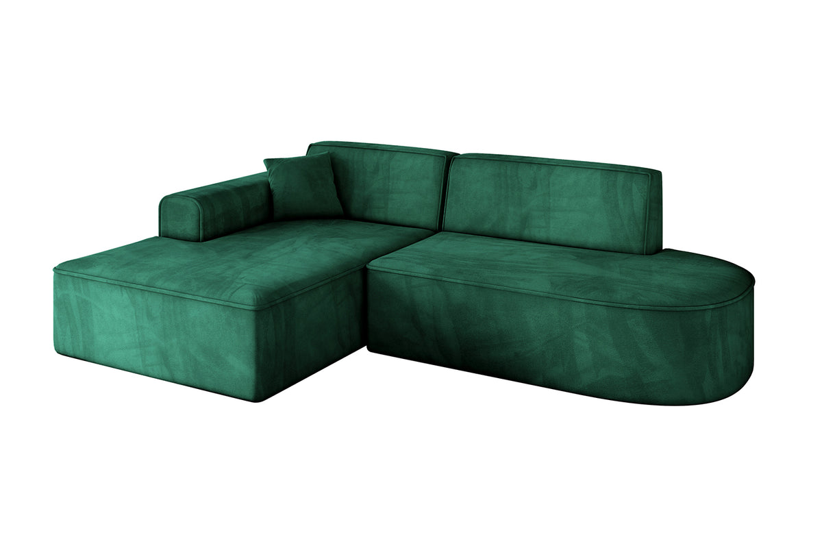 Narożnik IREA-L1-v3 welur, Zielony - Dream Velvet 202.31 / Otomana z lewej / Bez funkcji spania
