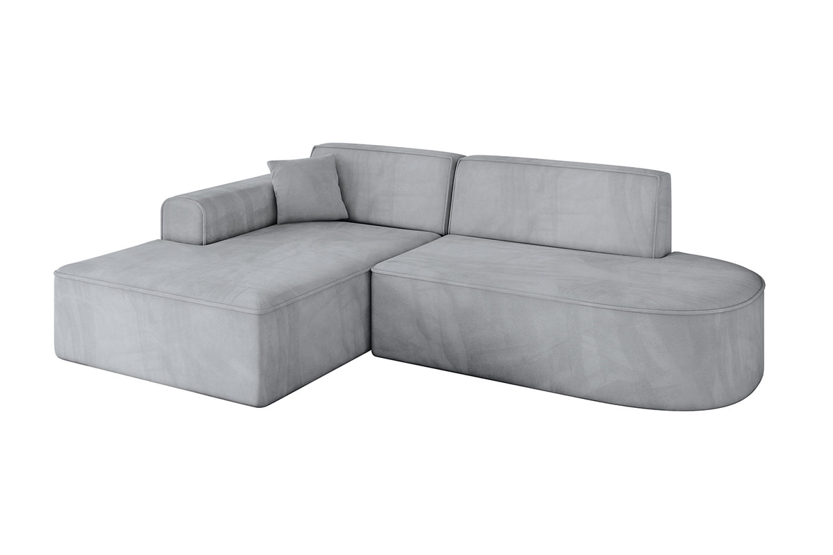 Narożnik IREA-L1-v3 welur, Szary - Dream Velvet 202.17 / Otomana z lewej / Bez funkcji spania