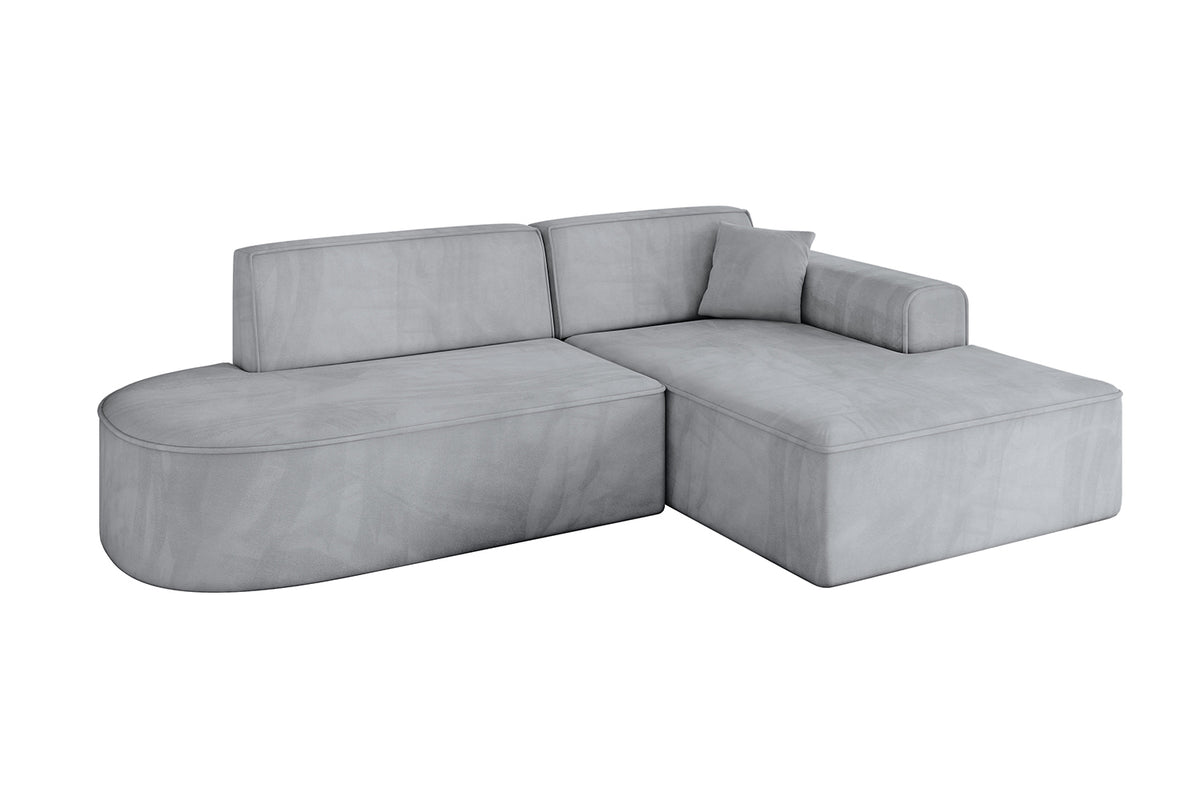 Narożnik IREA-L1-v3 welur, Szary - Dream Velvet 202.17 / Otomana z prawej / Bez funkcji spania
