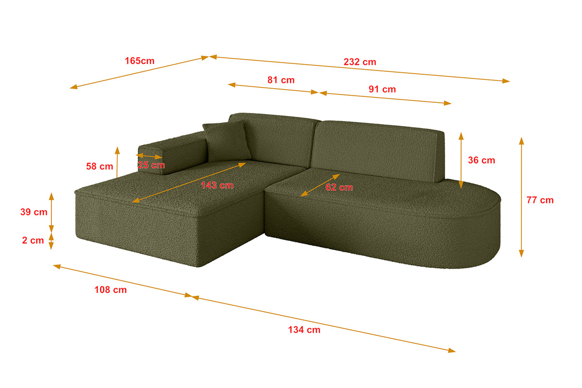Narożnik IREA-L1-v4 Bouclé