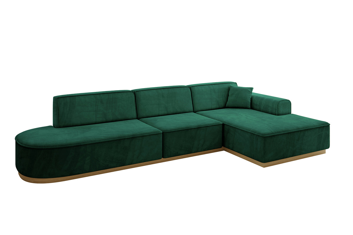Narożnik IREA-L2-v2 welur, Zielony - Dream Velvet 202.31 / Otomana z prawej / Bez funkcji spania