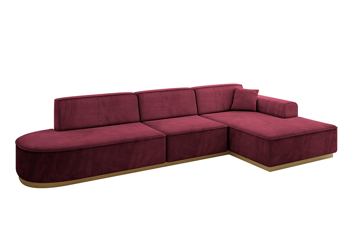 Narożnik IREA-L2-v2 welur, Bordowy - Dream Velvet 202.11 / Otomana z prawej / Bez funkcji spania