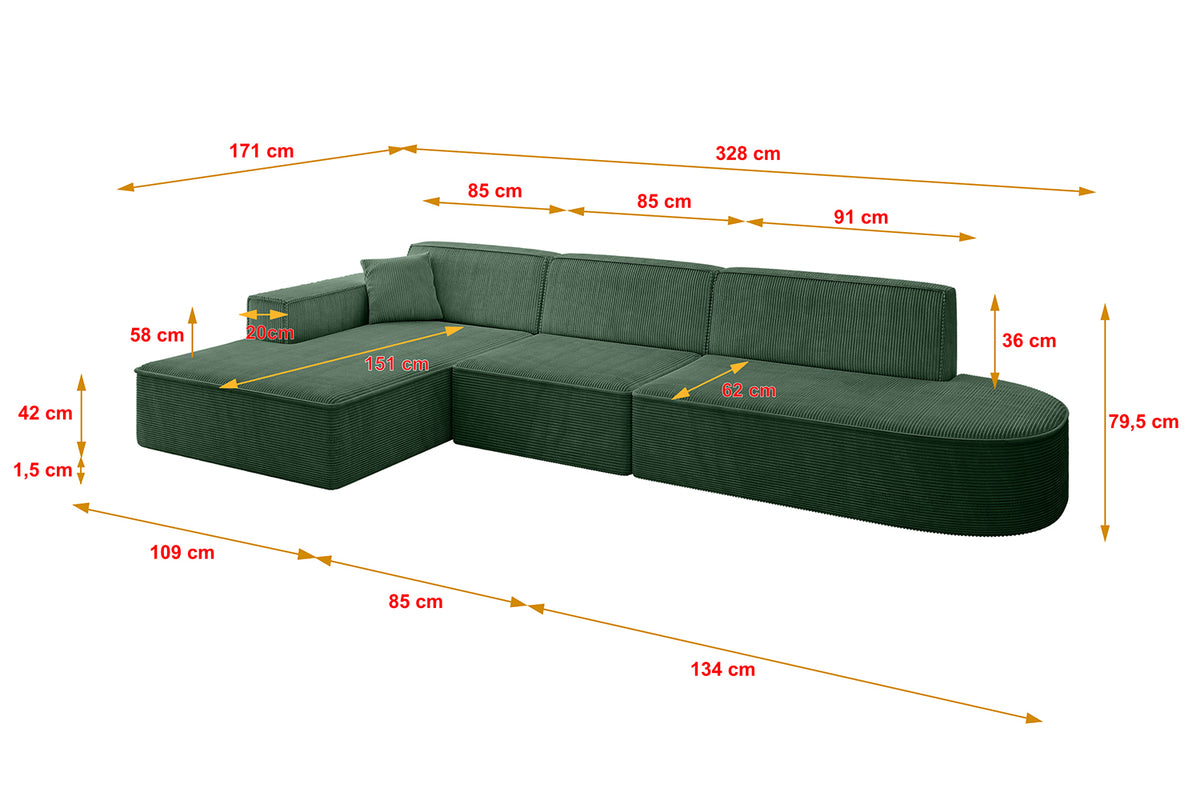 Narożnik IREA-L2-v4 sztruks