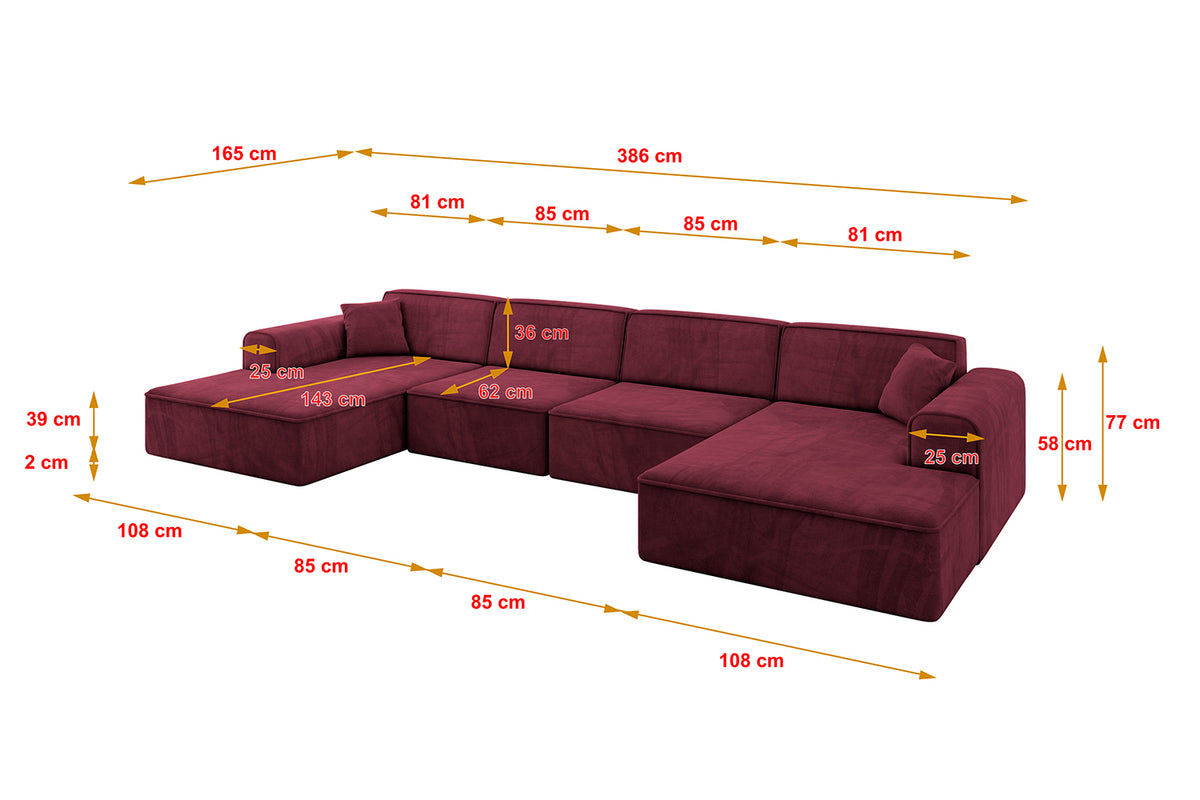 Wohnlandschaft IREA-U2-v3 Samt