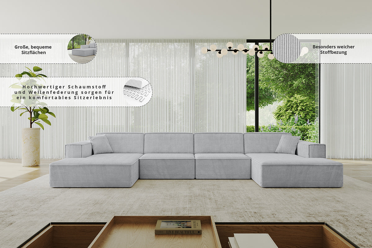 Wohnlandschaft IREA-U2-v4 Cord
