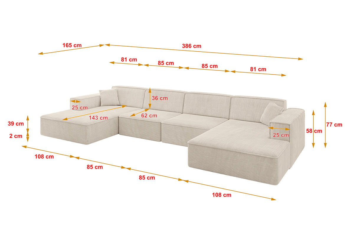 Wohnlandschaft IREA-U2-v4 Cord