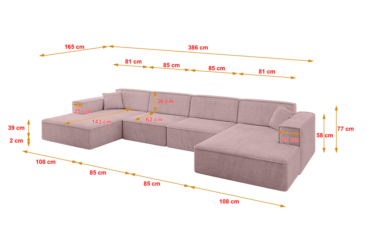 Wohnlandschaft IREA-U2-v4 Cord