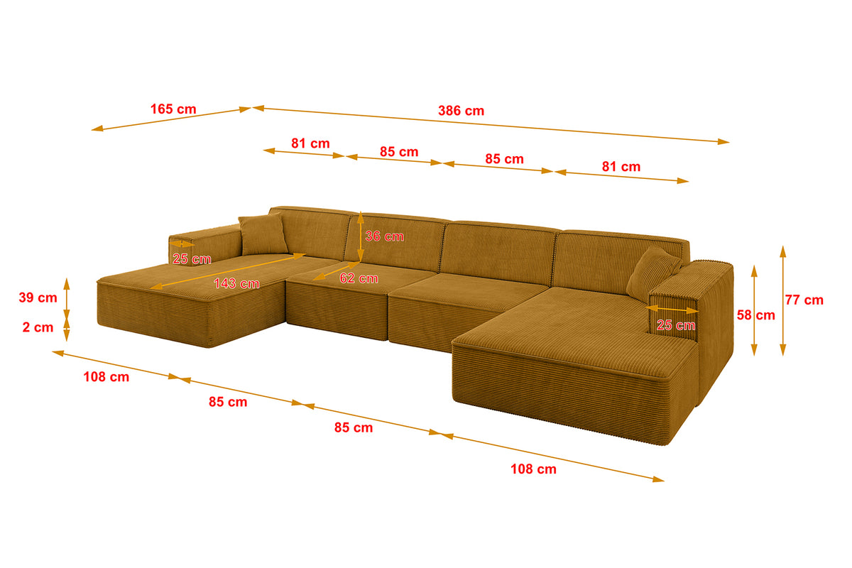 Wohnlandschaft IREA-U2-v4 Cord