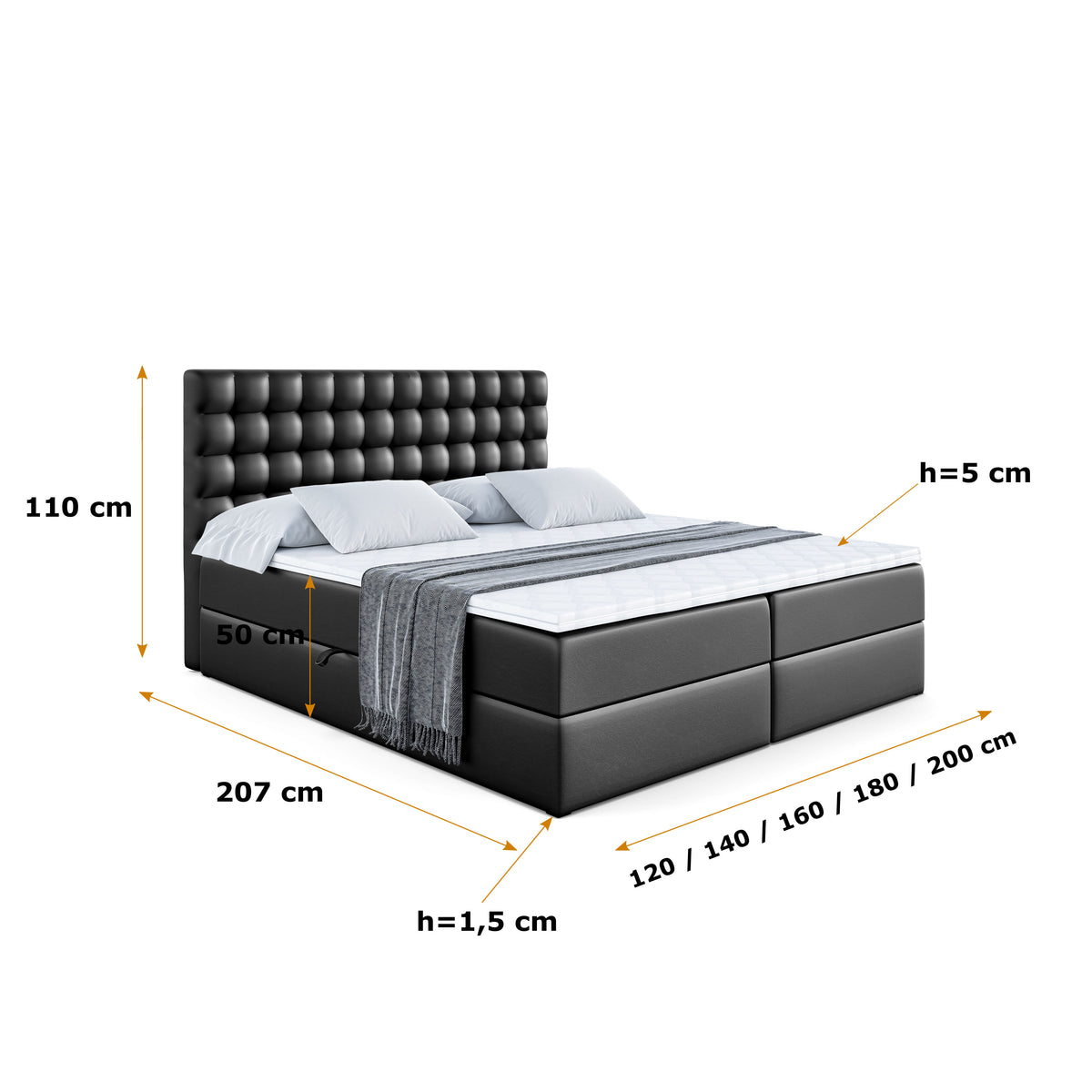 Łóżko boxspring VIONE ekoskóra