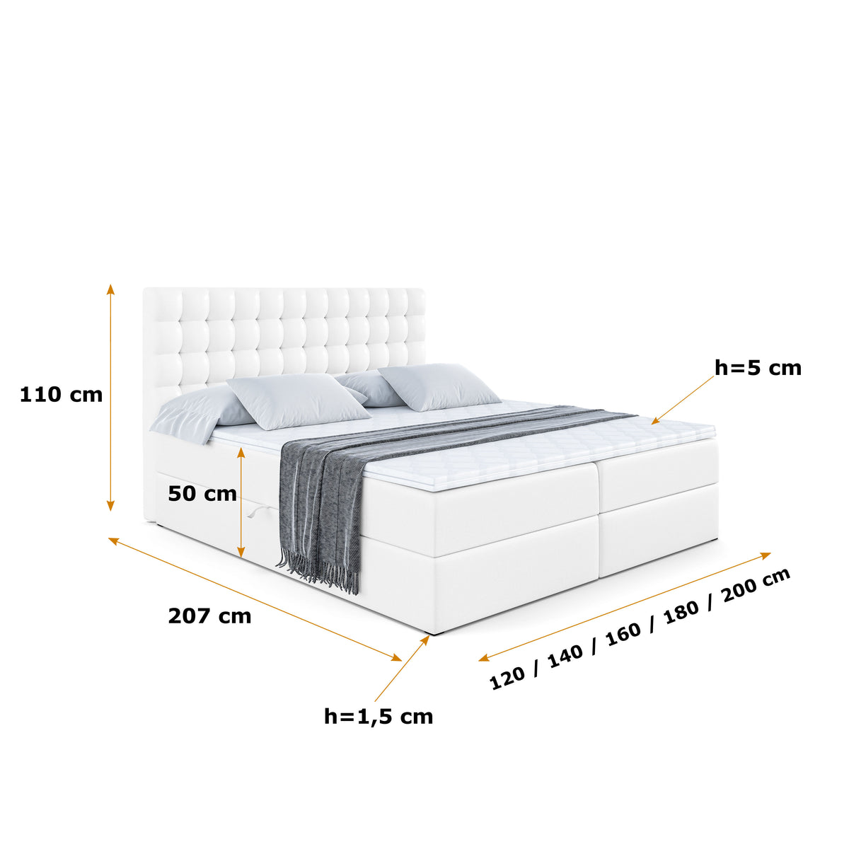 Łóżko boxspring VIONE ekoskóra