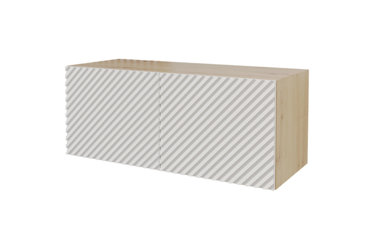 Szafka RTV ZENO, Dąb Artisan/Biały / 100 cm / Wiszący