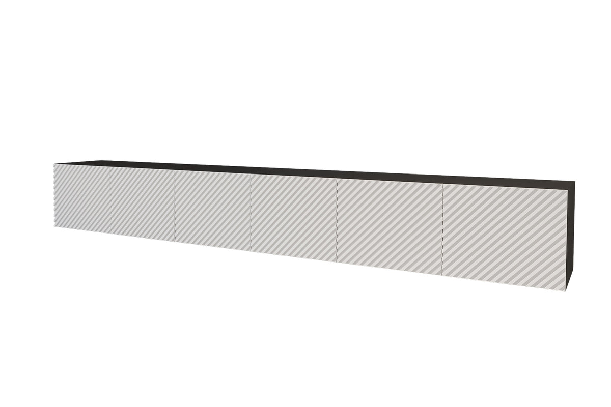 Szafka RTV ZENO, Czarny/Biały / 300 cm / Wiszący