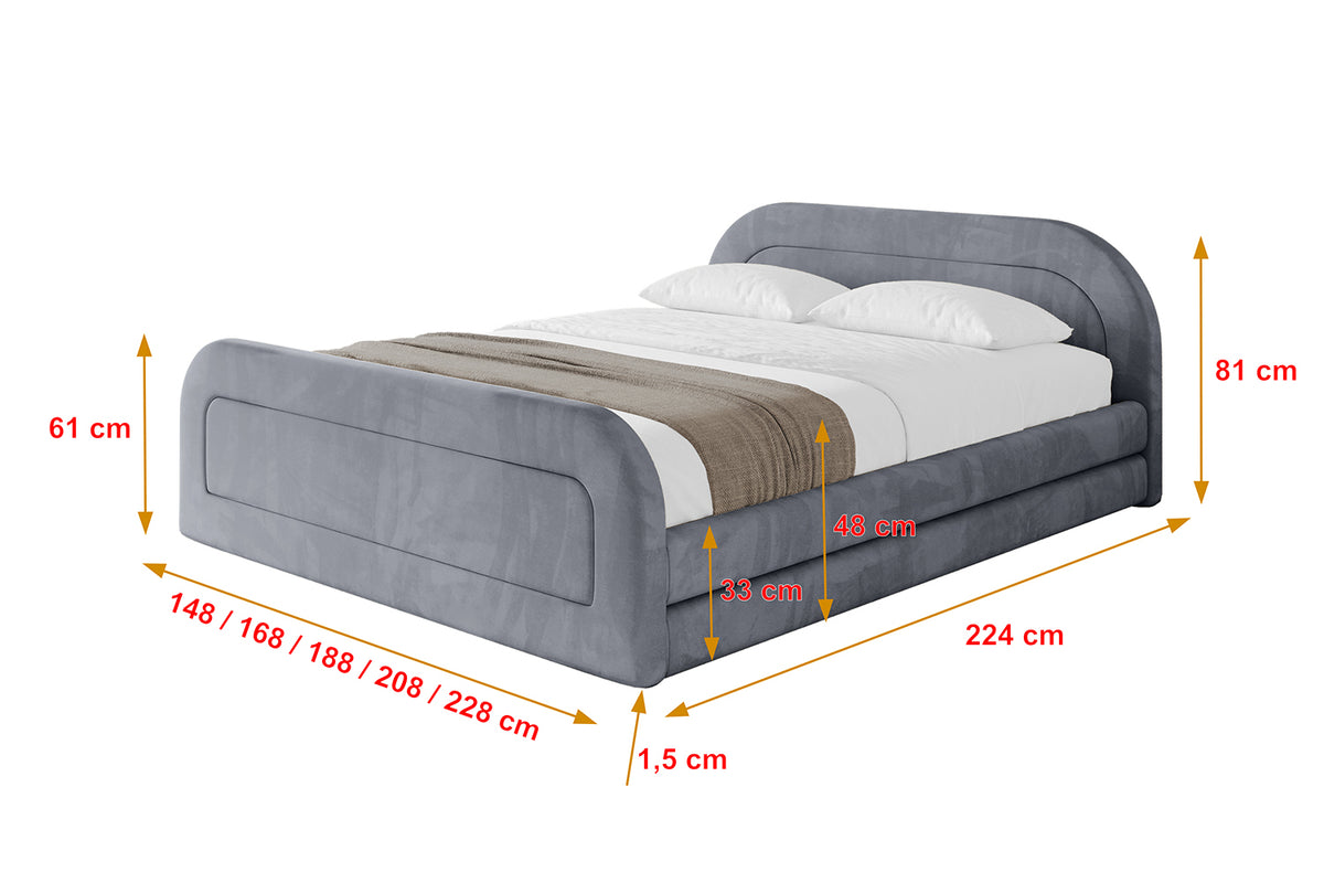 Łóżko tapicerowane LERIS-Z-v1 welur