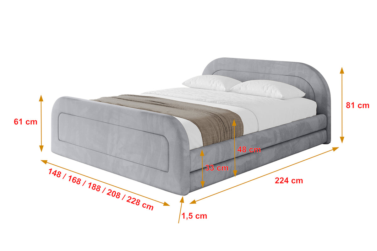 Łóżko tapicerowane LERIS-Z-v1 welur