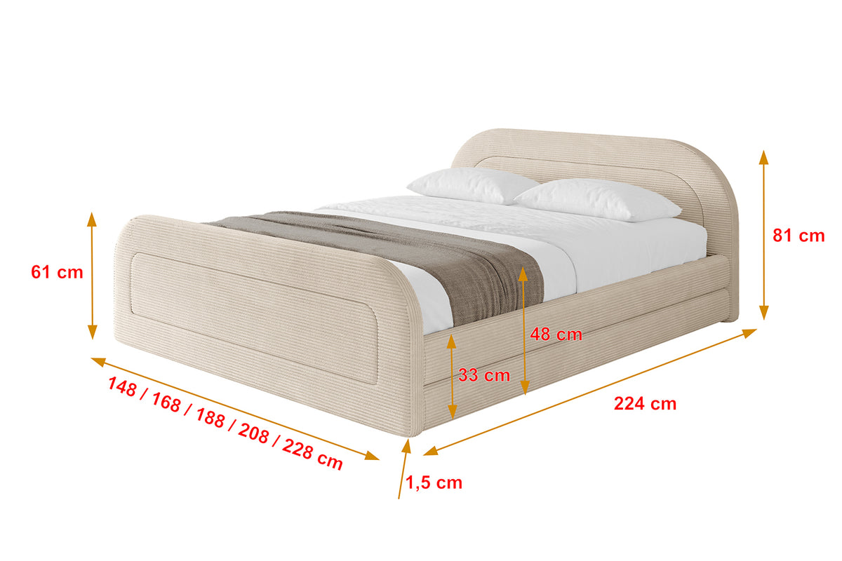 Łóżko tapicerowane LERIS-Z-v1 sztruks