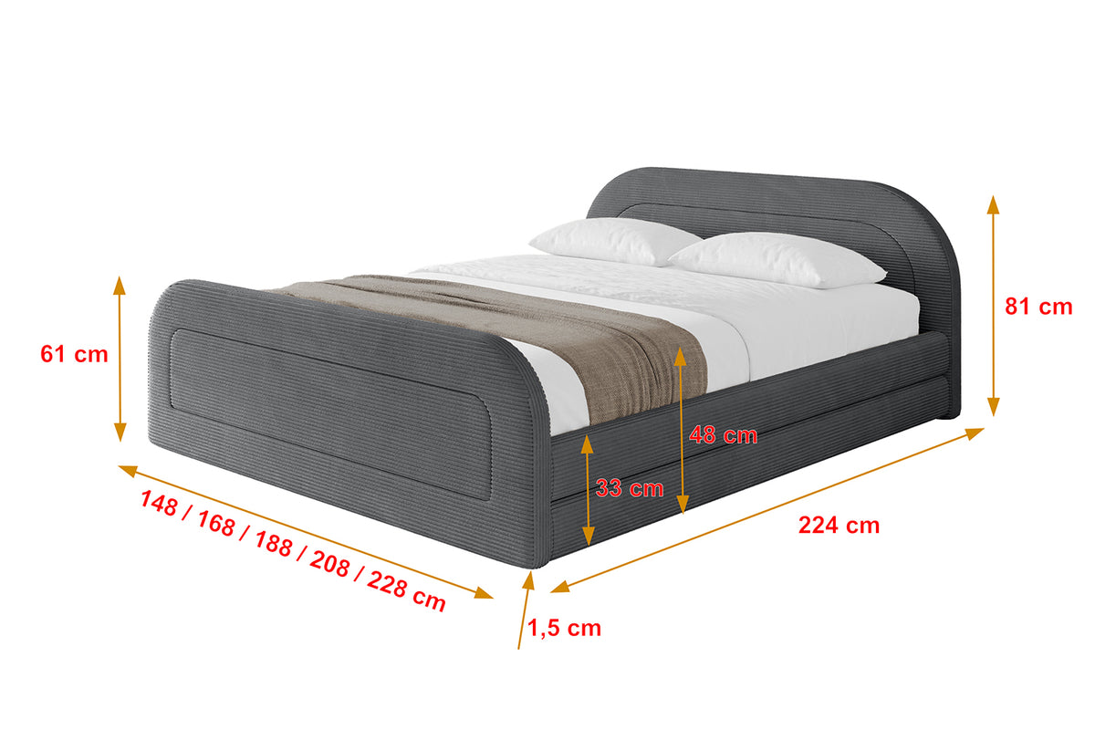 Łóżko tapicerowane LERIS-Z-v1 sztruks