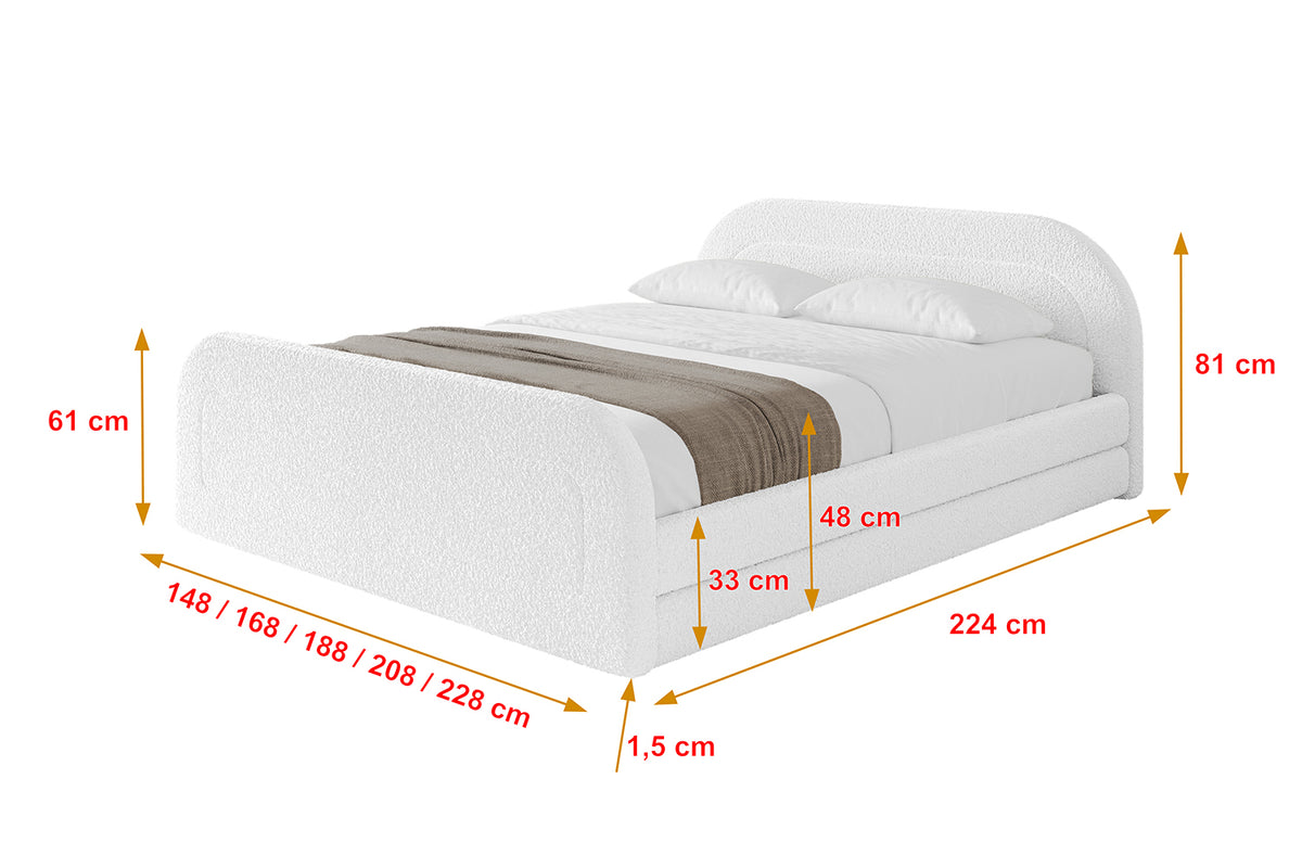 Łóżko tapicerowane LERIS-Z-v1 Bouclé